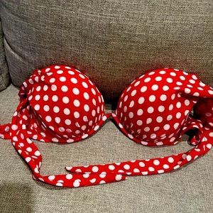 Venus swimsuit red and white polka dots size D